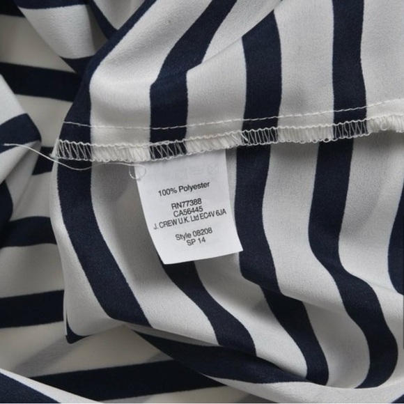 J.  Crew Striped Draped Button Down Blouse Blue Cream Size 4‎ - Picture 7 of 7